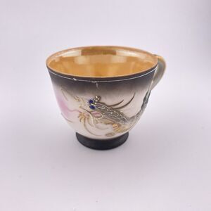 Vintage Japanese Dragon Ware Moriage Tea Cup Set Of 3